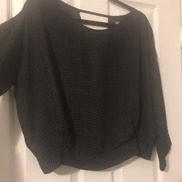 Black and white polka dot sheer blouse - Picture 3 of 5